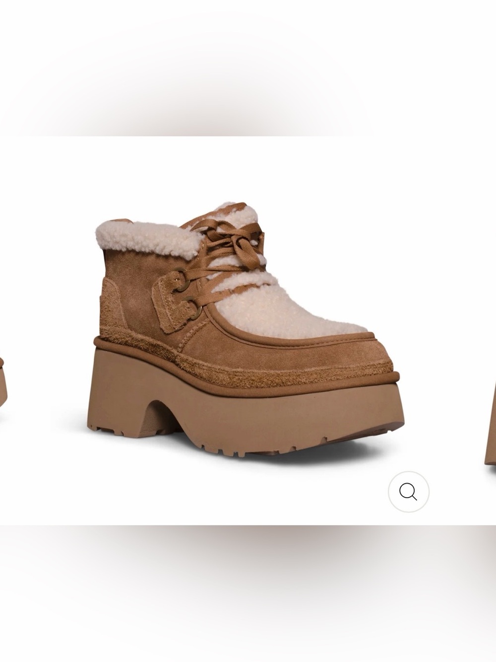UGG Classic New Heights lace up boots womens sz 8 chestnut